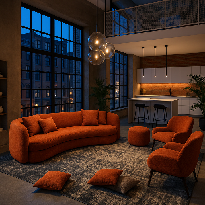 Luxury Curved Boucle Sectional - 5 Seater Half Moon Sofa for Cozy Modern Living Spaces