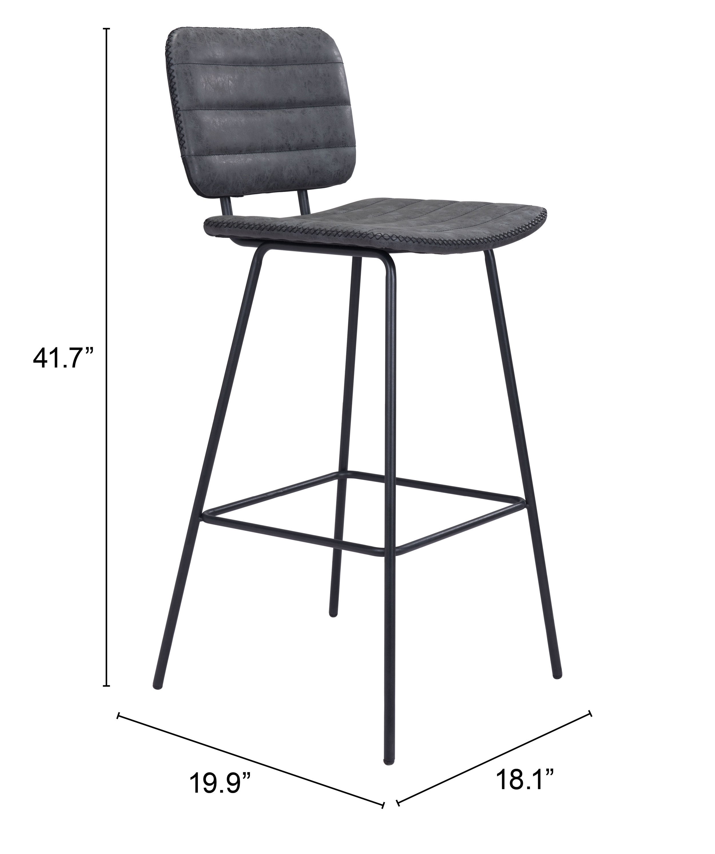 Boston Barstool (Set of 2) Vintage Black