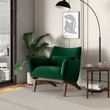 Brayden Mid Century Modern Dark Green Velvet Armchair