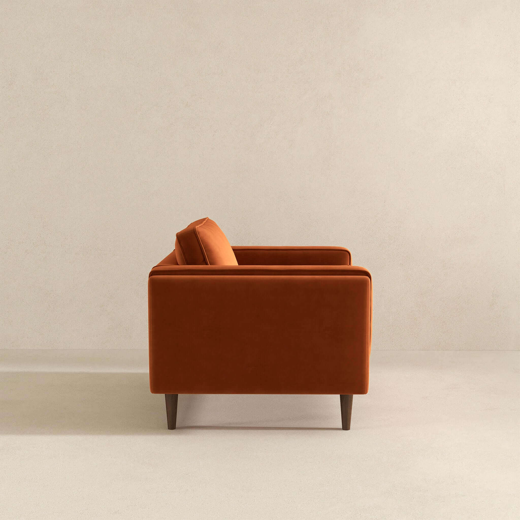 Amber Burnt Orange Velvet Lounge Chair