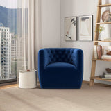 Delaney Dark Blue Velvet Swivel Chair