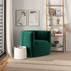 Delaney Green Velvet Swivel Chair