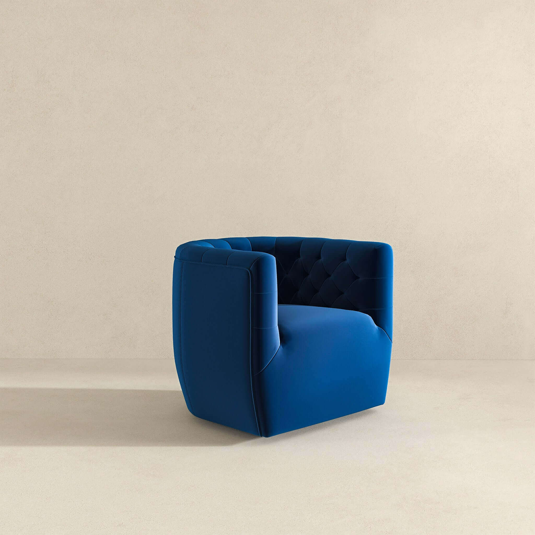 Delaney Dark Blue Velvet Swivel Chair