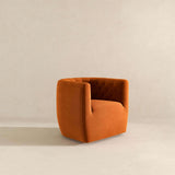 Delaney Burnt Orange Velvet Swivel Chair