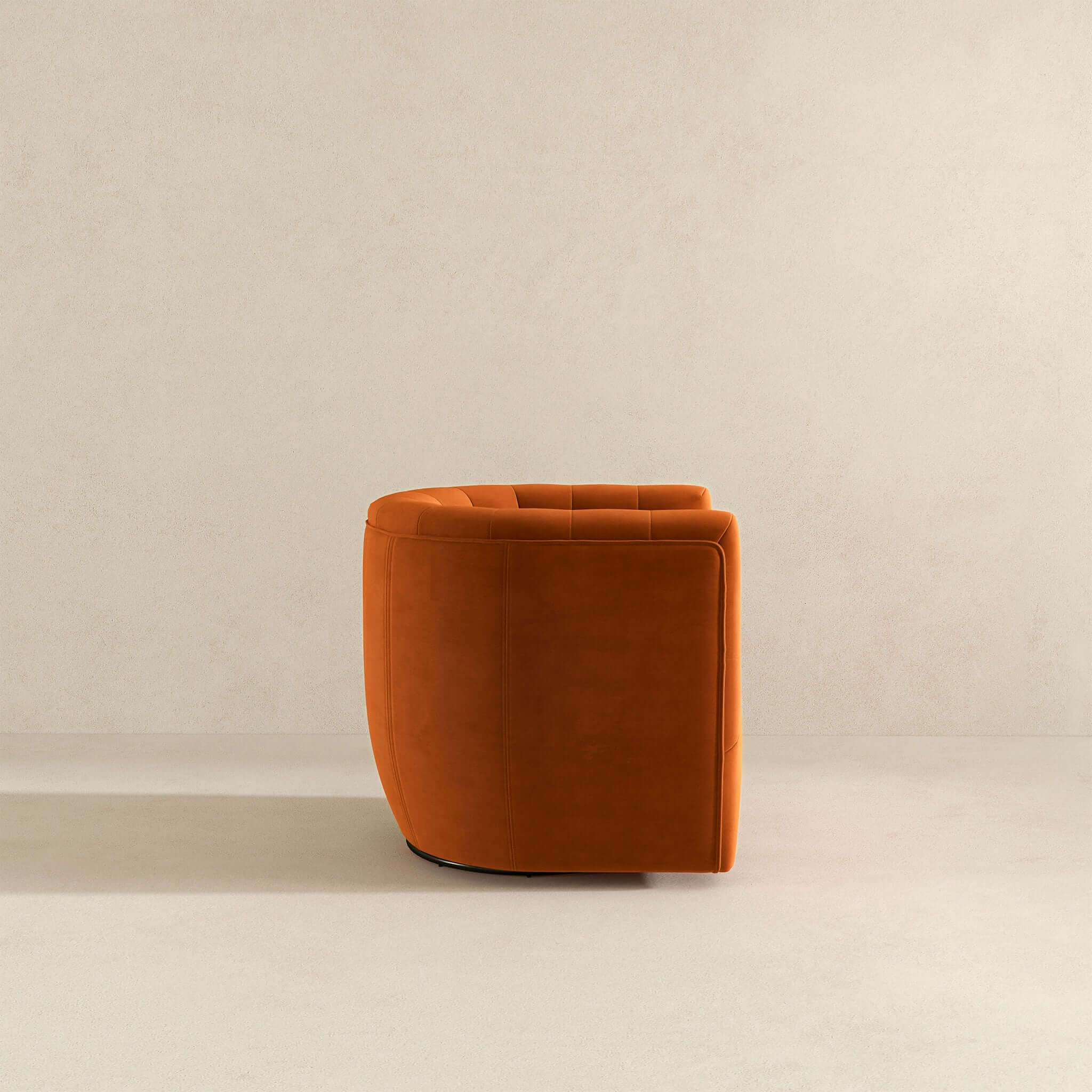 Delaney Burnt Orange Velvet Swivel Chair