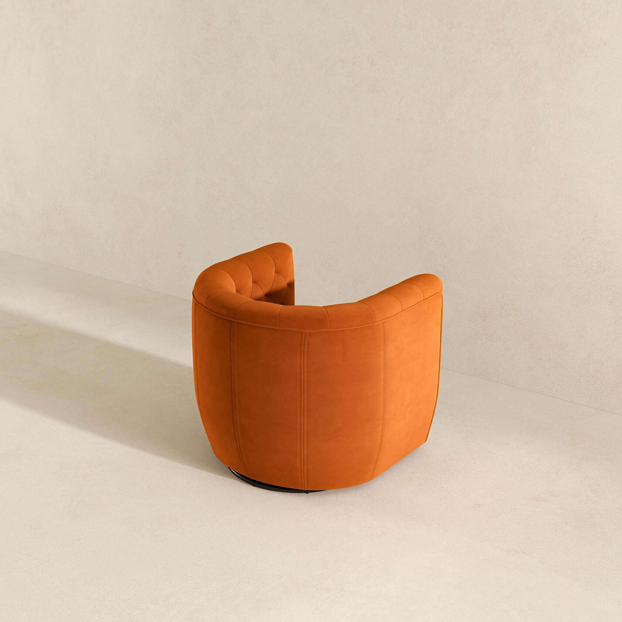 Delaney Burnt Orange Velvet Swivel Chair