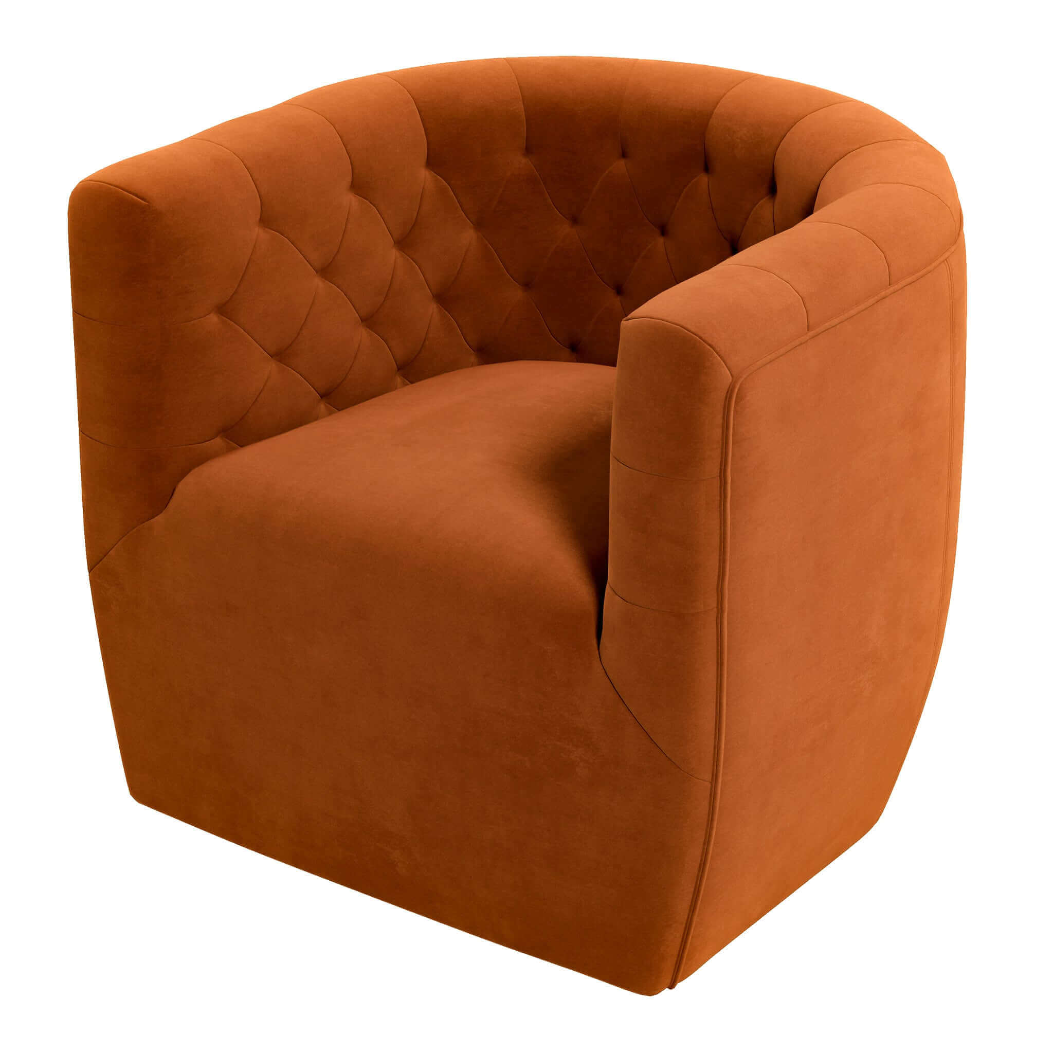 Delaney Burnt Orange Velvet Swivel Chair