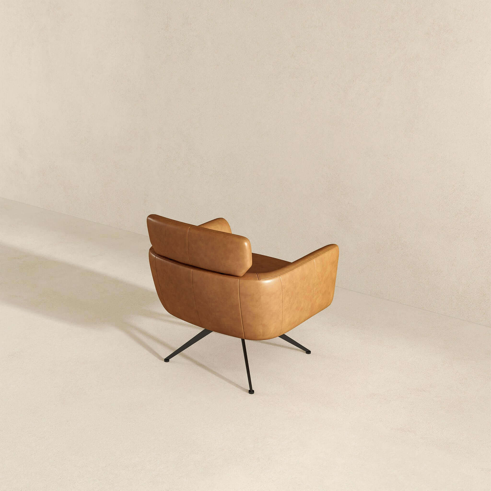 Camila Tan Leather Lounge Chair