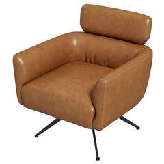 Camila Tan Leather Lounge Chair