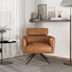 Camila Tan Leather Lounge Chair