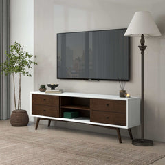 Caroline Walnut White TV Stand Up To 72"