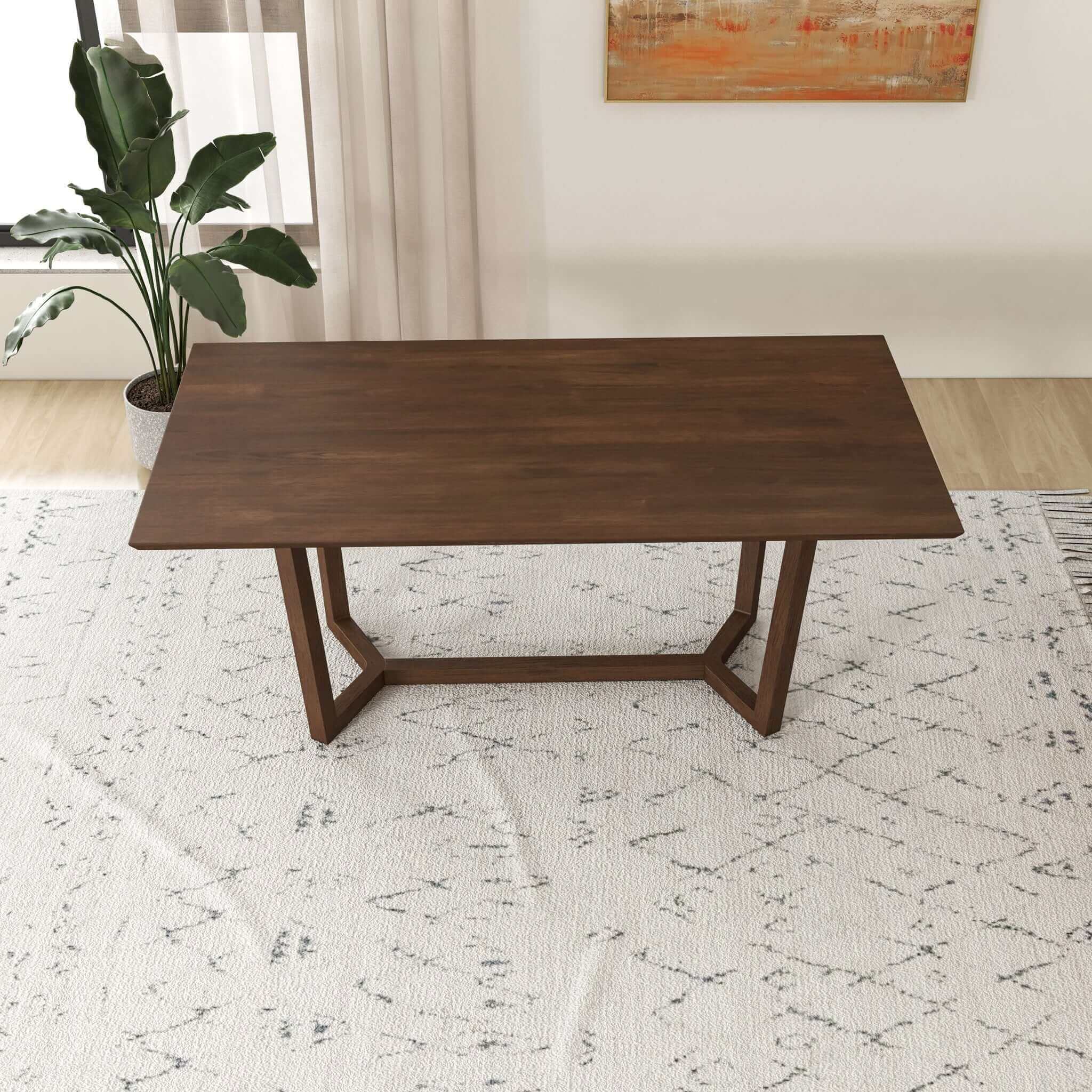 Marina Solid Wood Dining Table In Brown