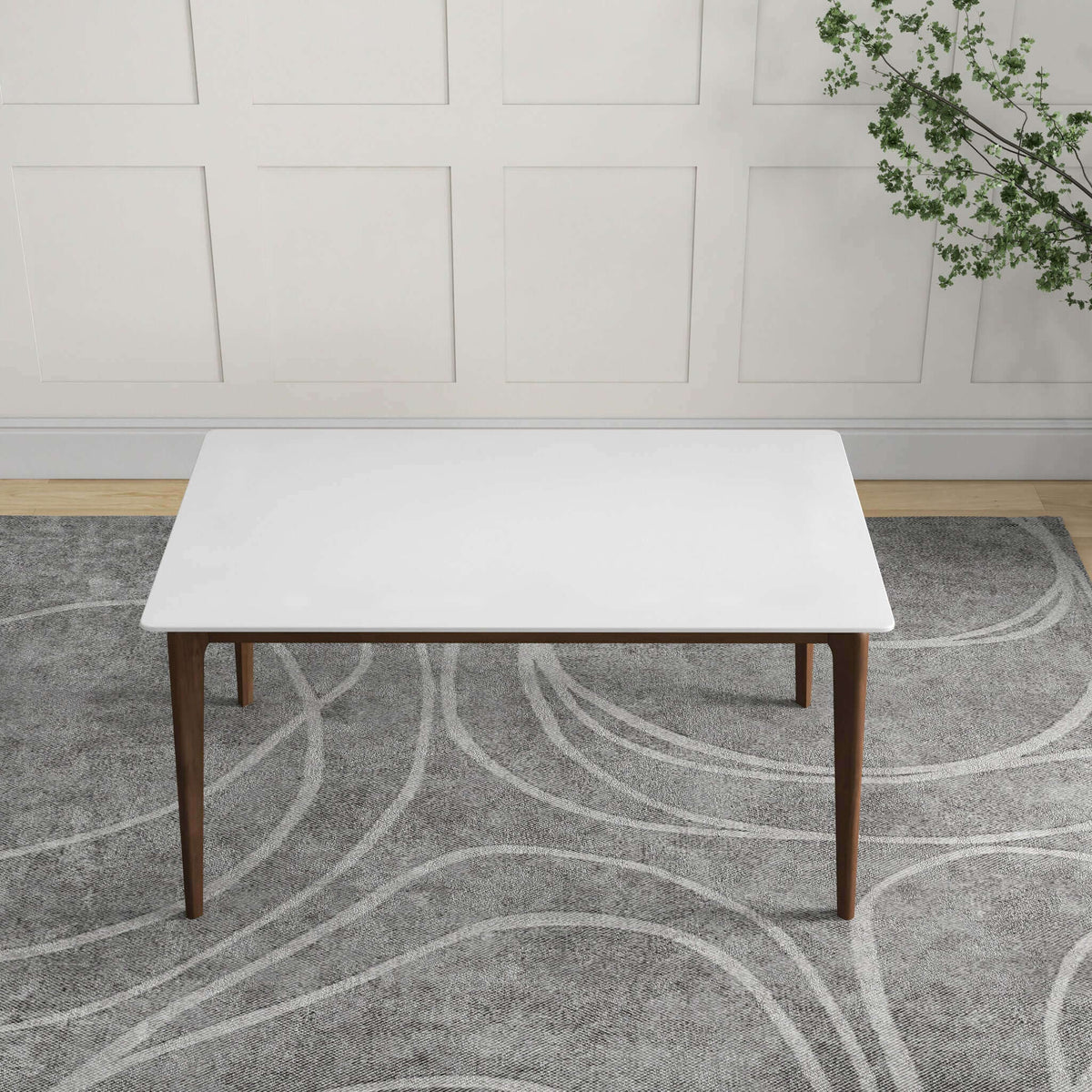 Lindsey Solid Wood White Top Dining Table