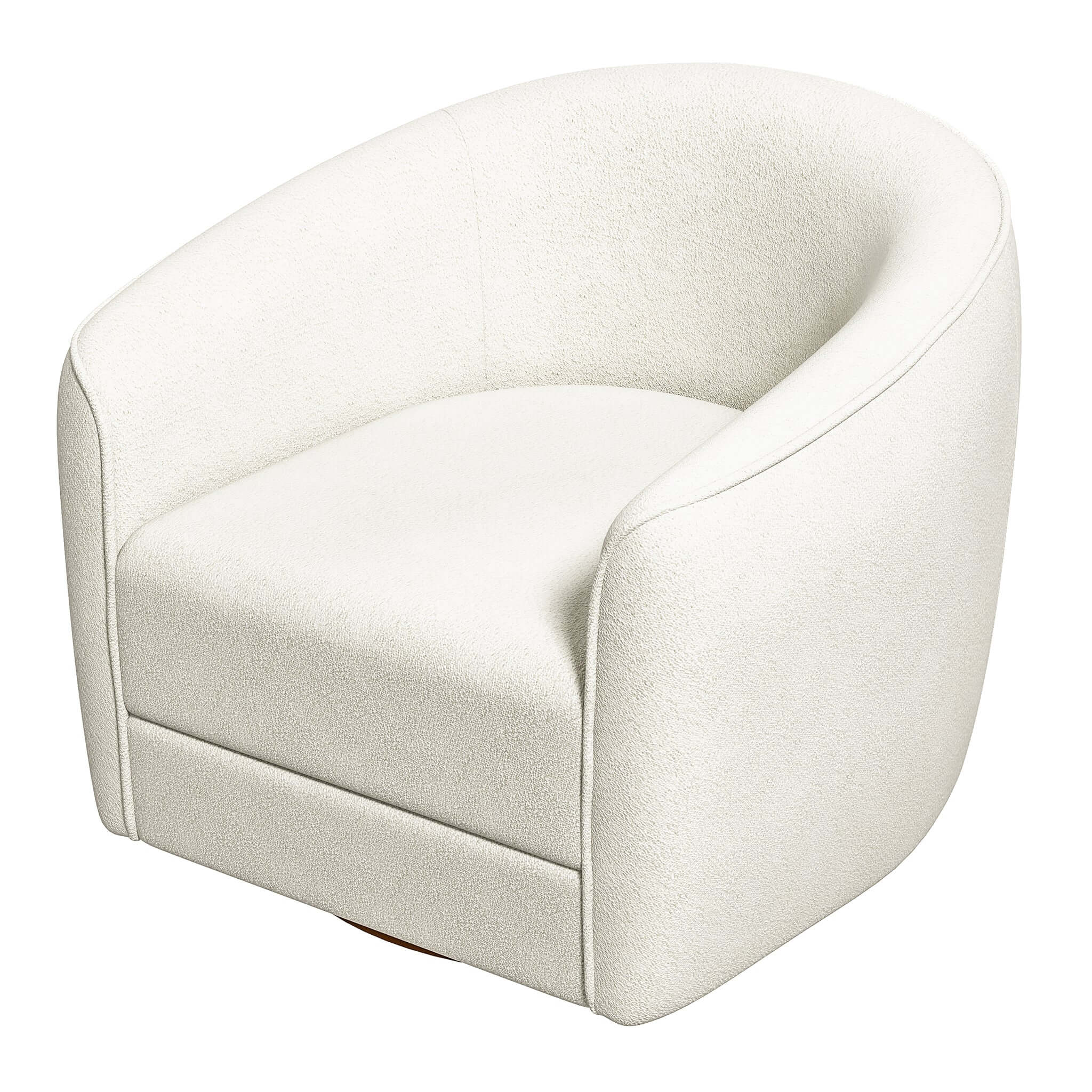 Elise Mid Century Modern Beige Boucle Swivel Chair