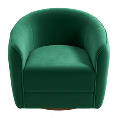 Elise Mid Century Modern Dark Green Velvet Swivel Chair