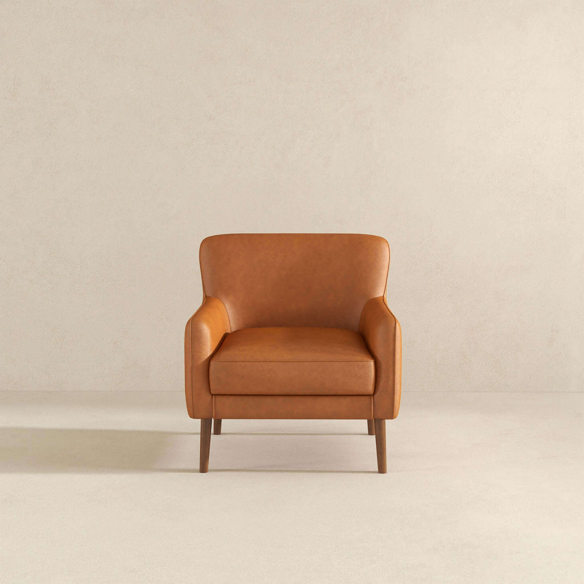 Claire Genuine Leather Lounge Chair In Tan