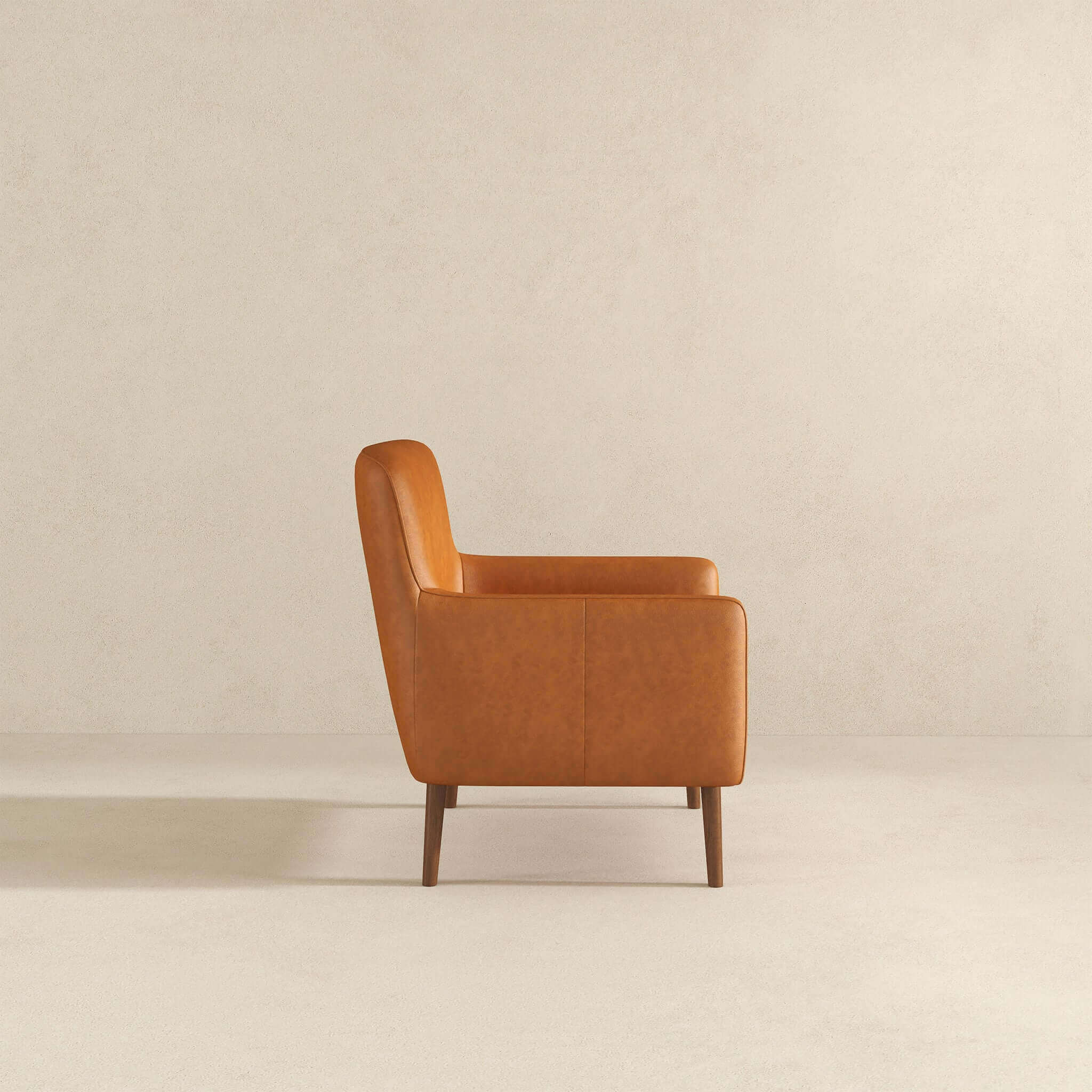 Claire Genuine Leather Lounge Chair In Tan