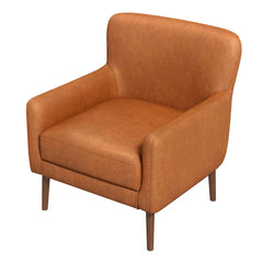 Claire Genuine Leather Lounge Chair In Tan