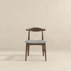 Damian Mid-Century Solid Wood Grey Dining Chair