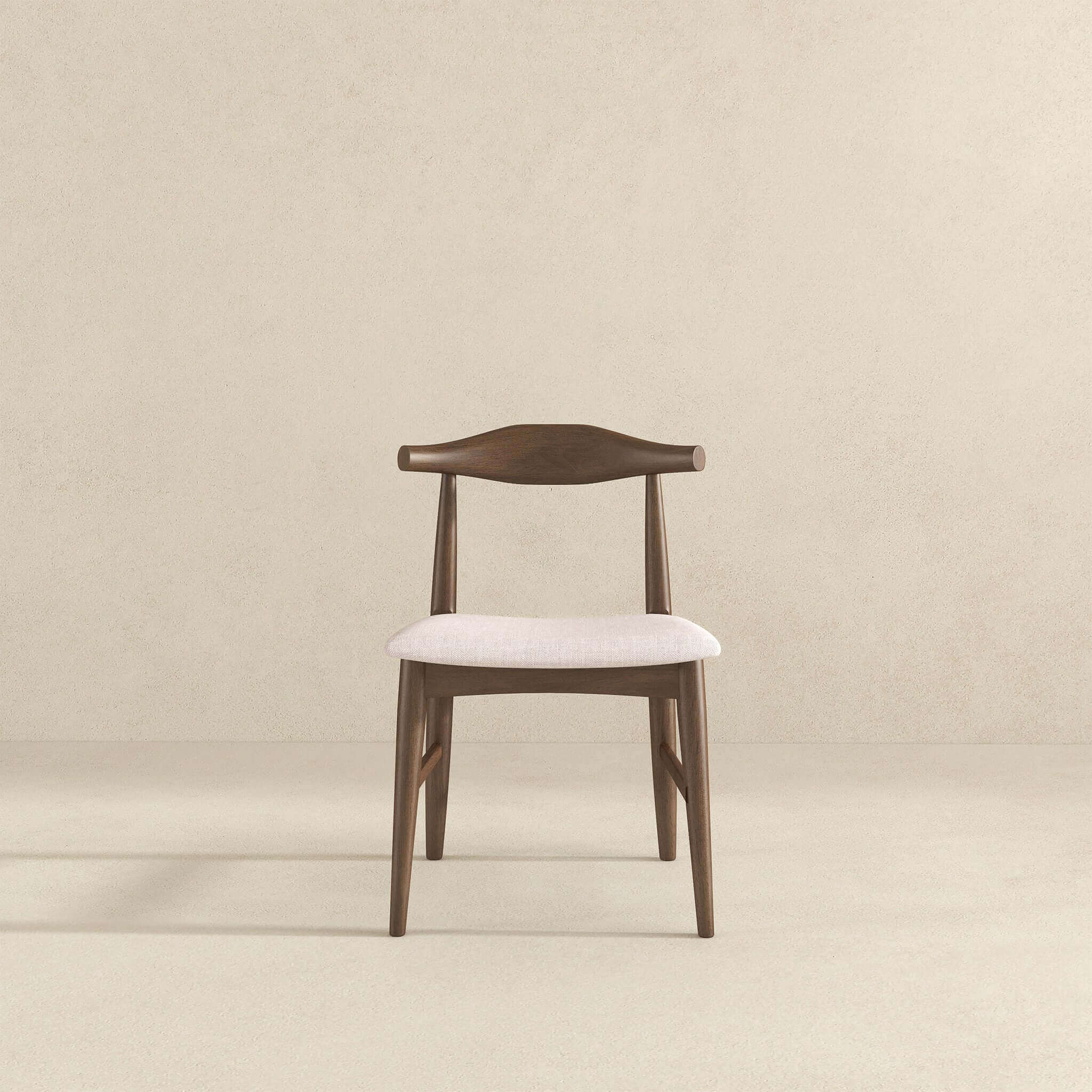 Damian Solid Wood Beige Dining Chair