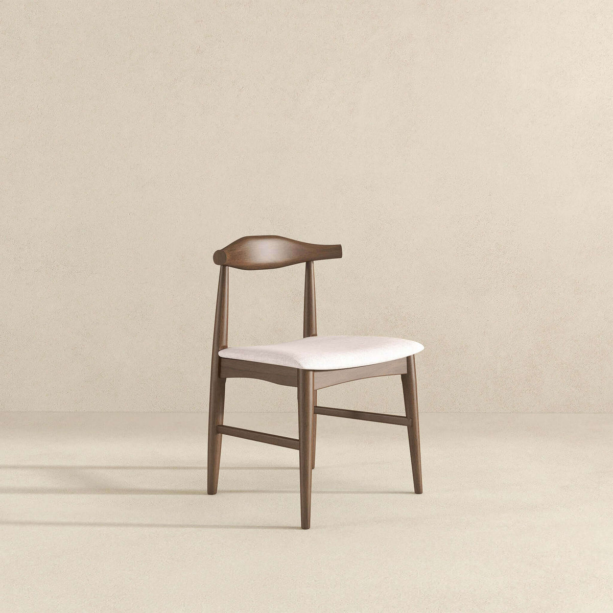 Damian Solid Wood Beige Dining Chair