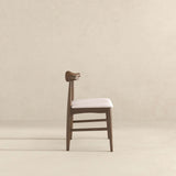 Damian Solid Wood Beige Dining Chair