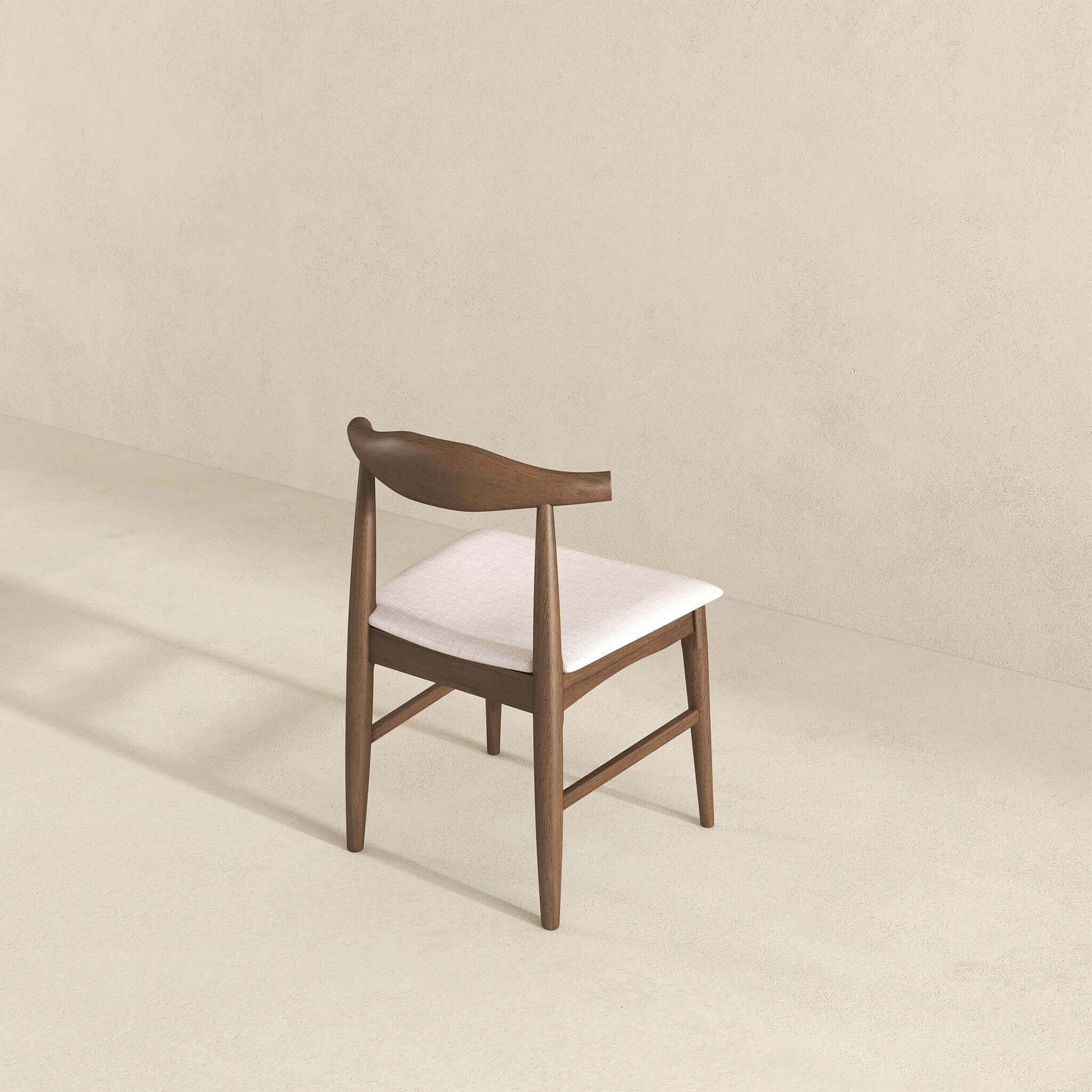 Damian Solid Wood Beige Dining Chair