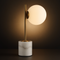 Anechdoche Luxe Mid-Century Table Lamp in Brushed Gold and White Marble