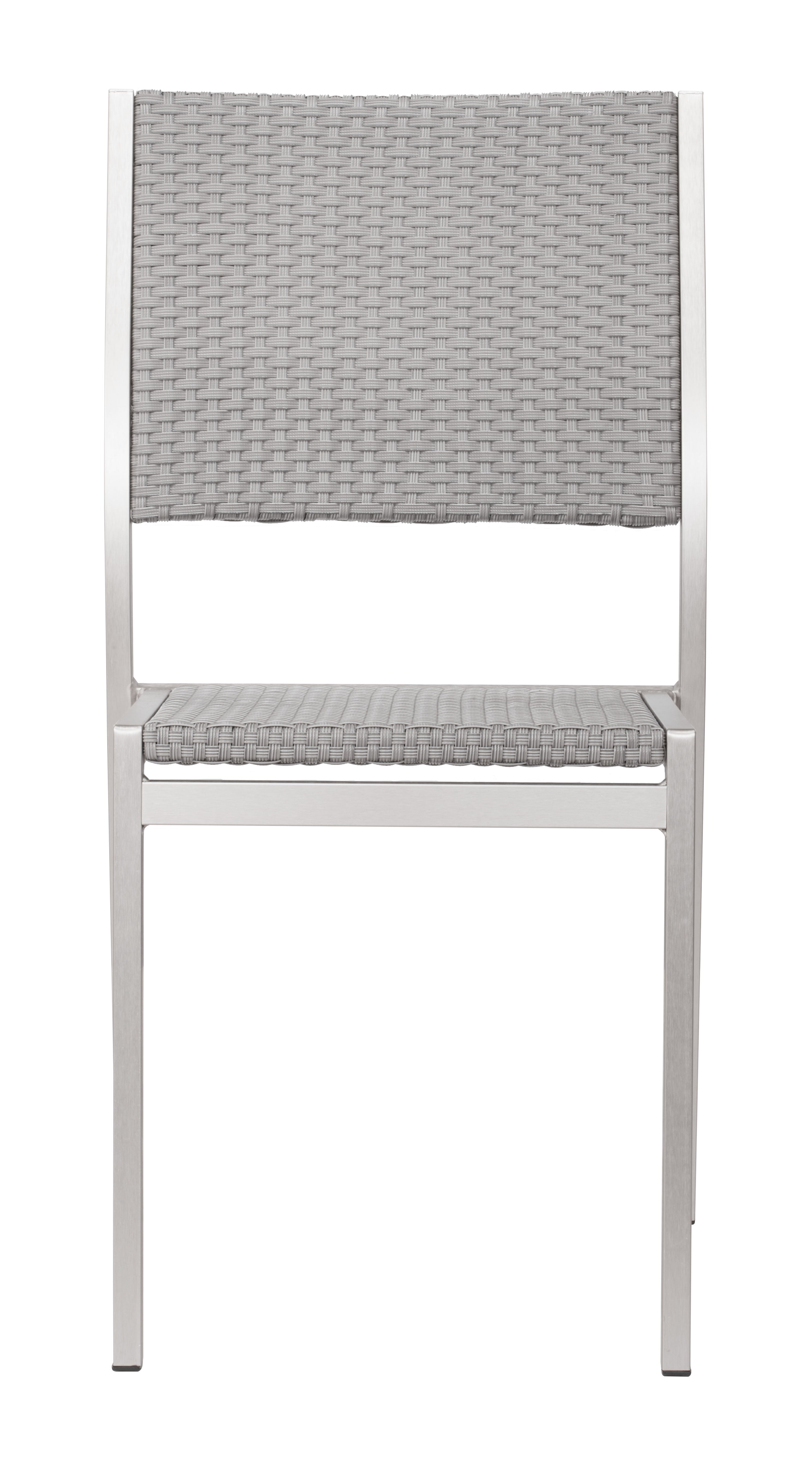 Metropolitan Armless Dining Chair (Set of 2) Gray & Silver