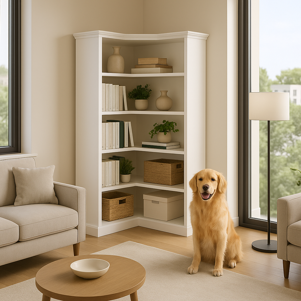 Premium 5-Tier Corner Bookshelf - Essential Storage Solution for Modern Living