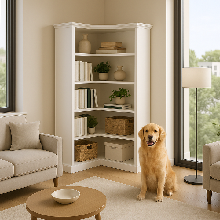 Premium 5-Tier Corner Bookshelf - Essential Storage Solution for Modern Living