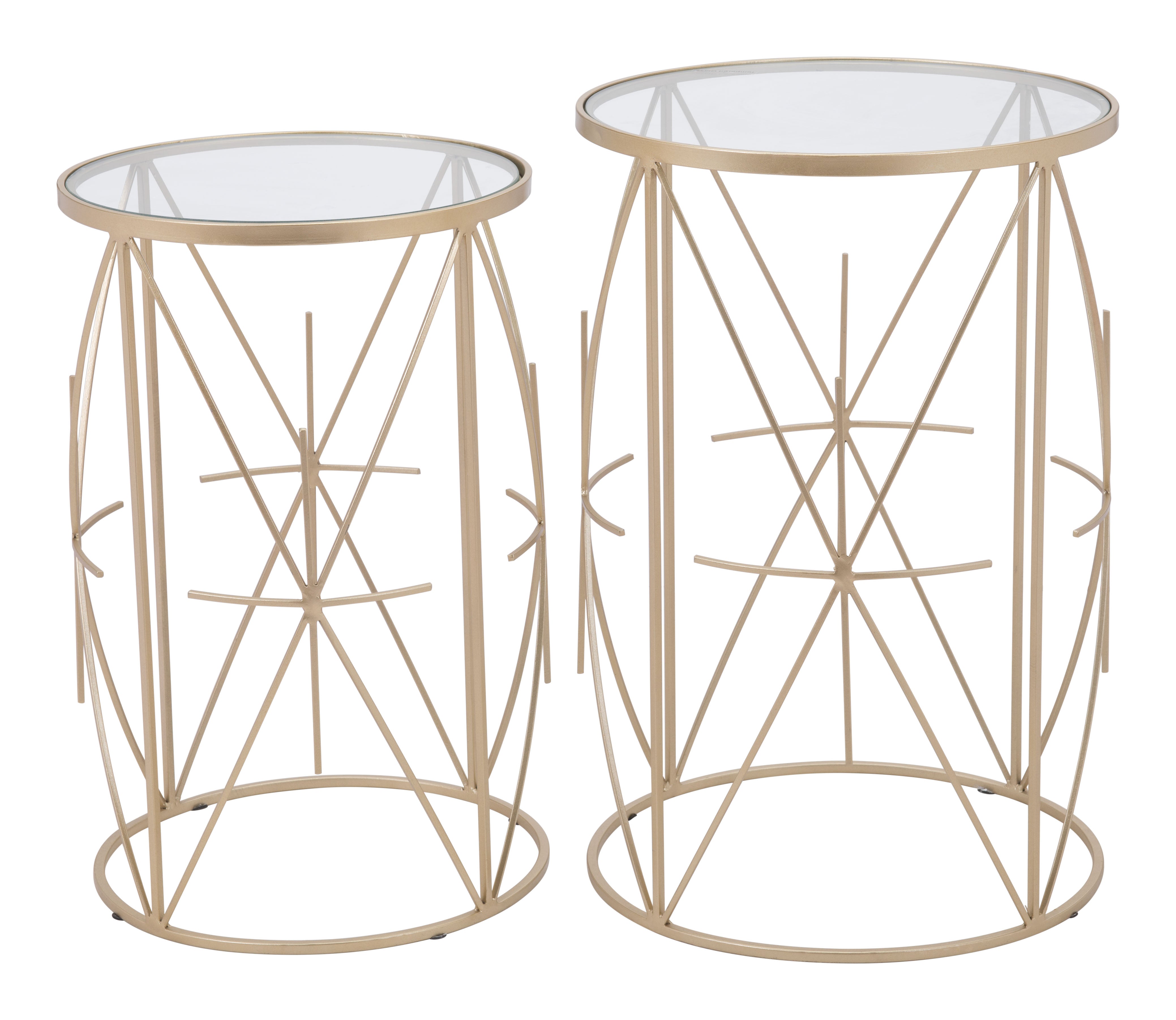 Hadrian Side Table Set Gold