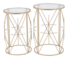 Hadrian Side Table Set Gold