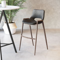 Desi Barstool Black & Walnut