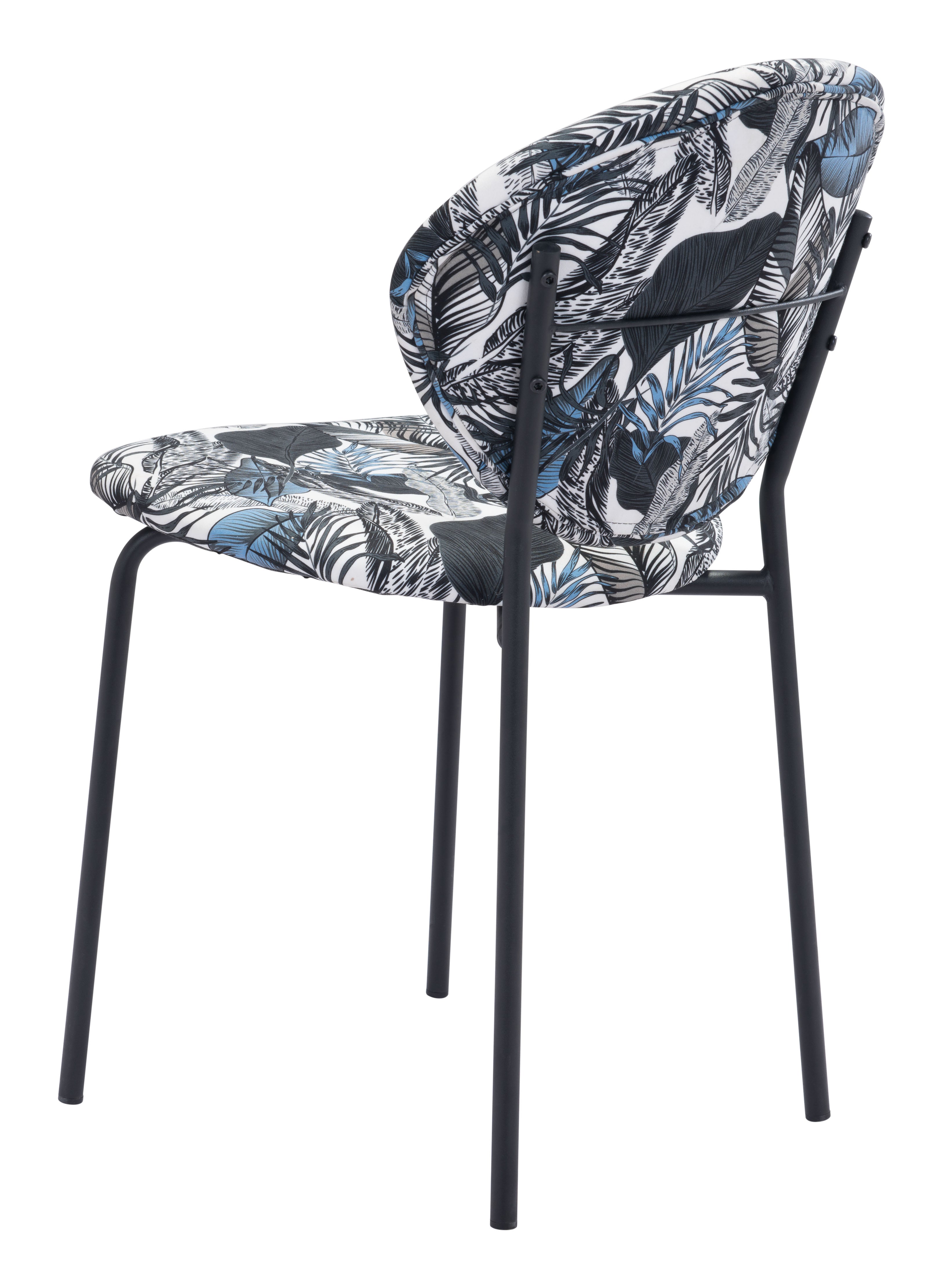 Clyde Dining Chair Leaf Print & Black