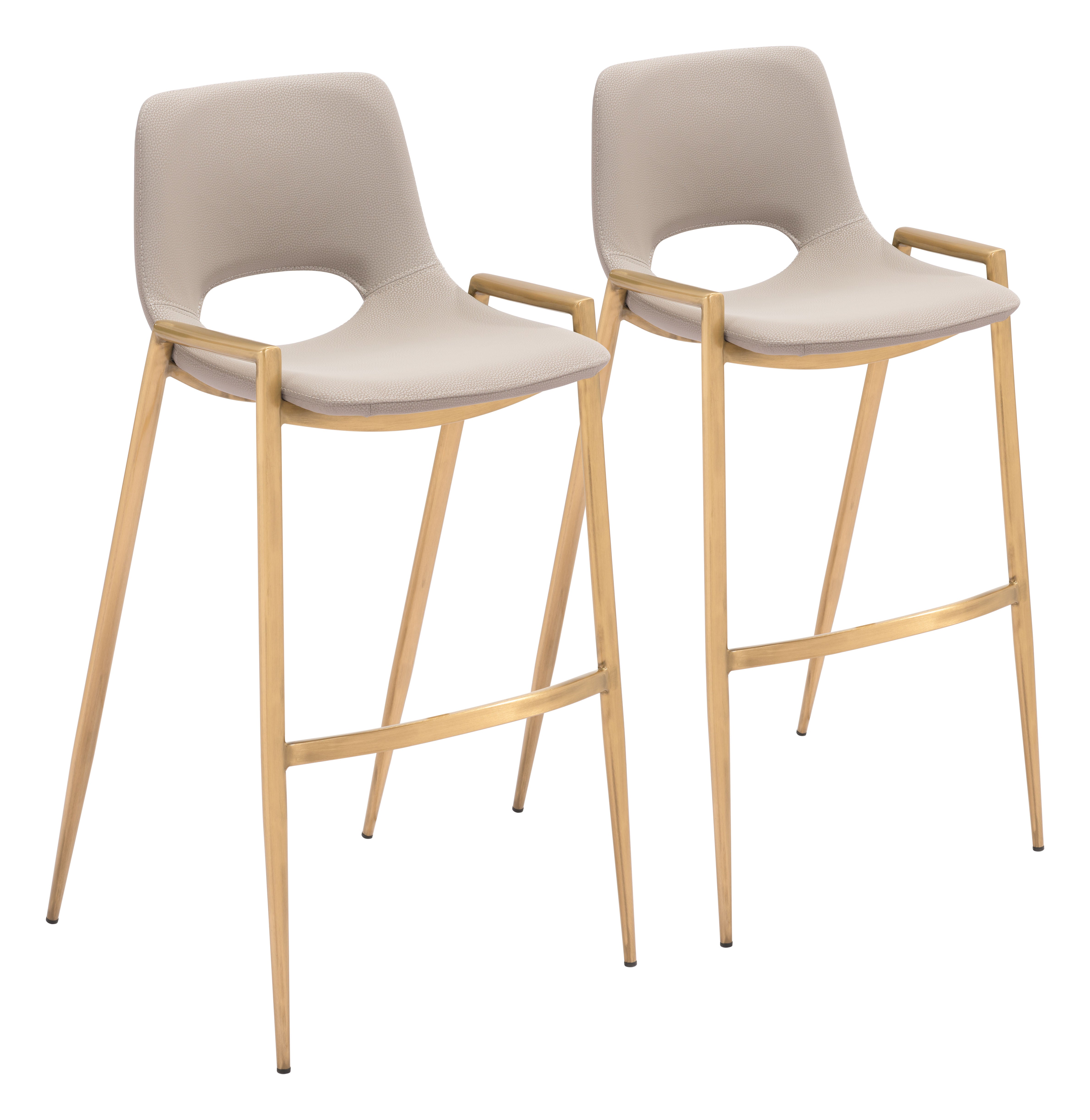 Desi Barstool Beige & Gold