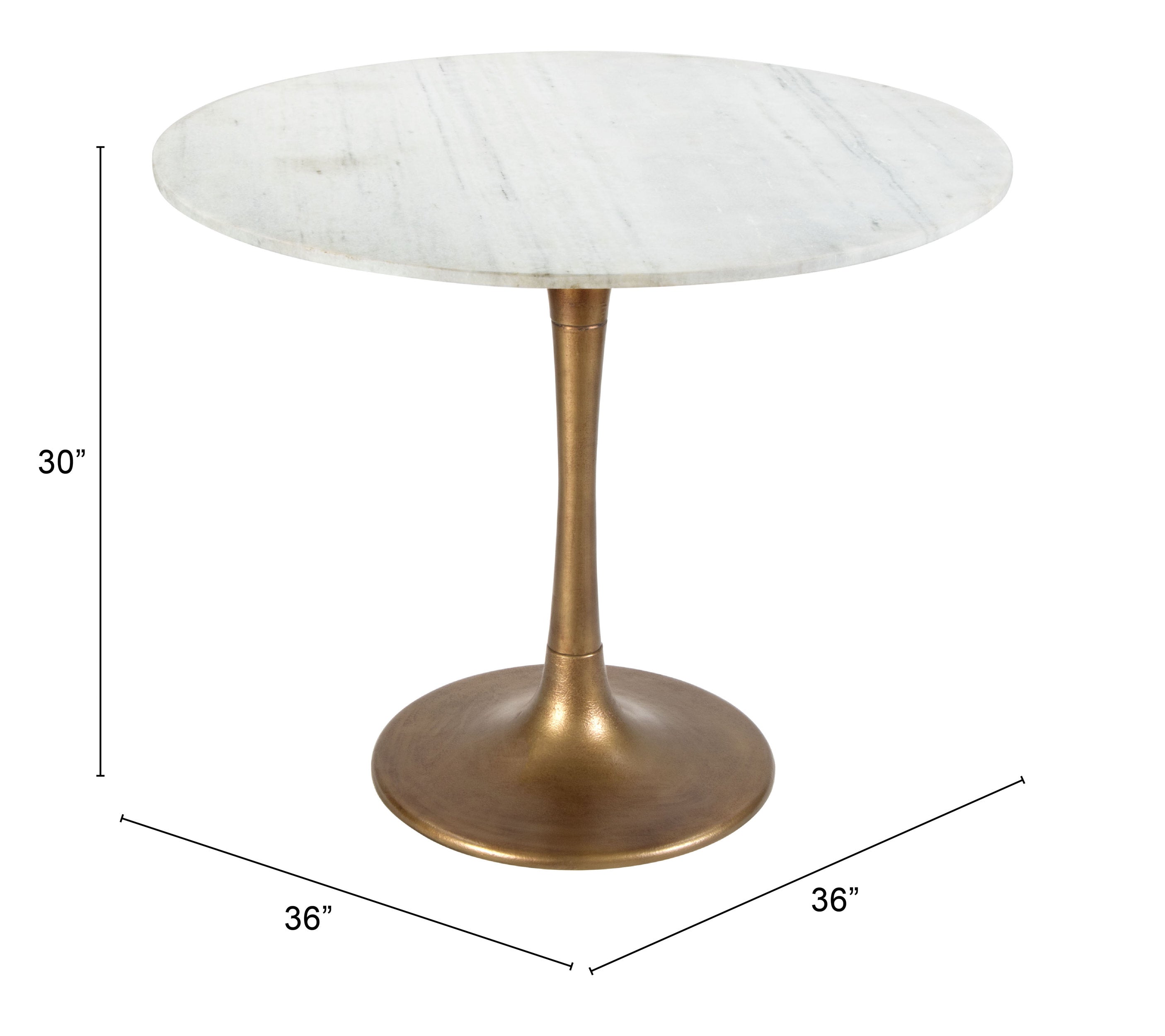 Fullerton Dining Table White & Gold