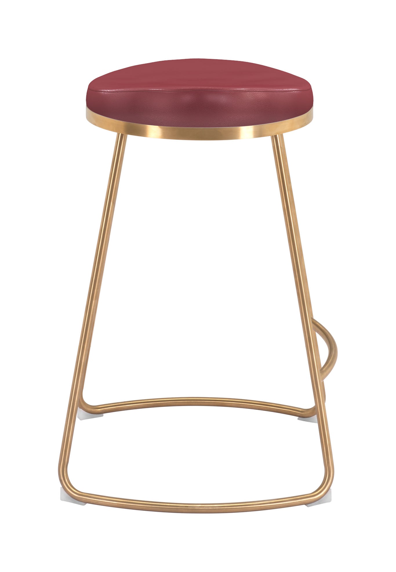 Bree Counter Stool Burgundy & Gold