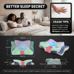 Premium Queen and King size bamboo pillow feature icons for memory foam, washable cover, hypoallergenic and breathable fabric