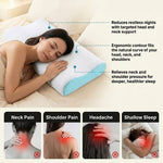 Premium Queen and King size bamboo pillow feature icons for memory foam, washable cover, hypoallergenic and breathable fabric