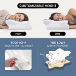 Bamboo memory foam pillow size diagram showing 36-inch width and 20-inch height