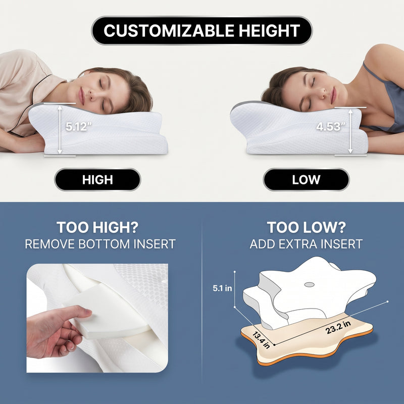 Bamboo memory foam pillow size diagram showing 36-inch width and 20-inch height