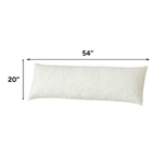 Bamboo memory foam pillow size diagram showing 36-inch width and 20-inch height
