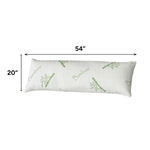Bamboo memory foam pillow size diagram showing 36-inch width and 20-inch height