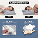 Bamboo memory foam pillow size diagram showing 36-inch width and 20-inch height