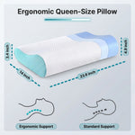Bamboo memory foam pillow size diagram showing 36-inch width and 20-inch height