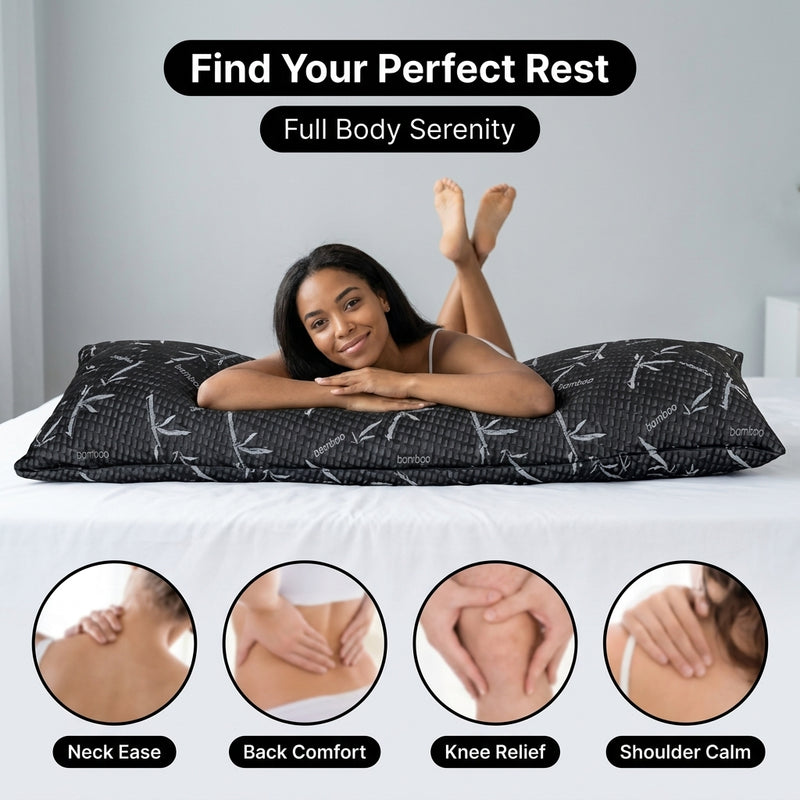 Couple pillow-fight scene with Sound Sleep Every Night headline above six sleeping-position photos