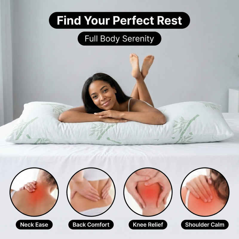 Couple pillow-fight scene with Sound Sleep Every Night headline above six sleeping-position photos