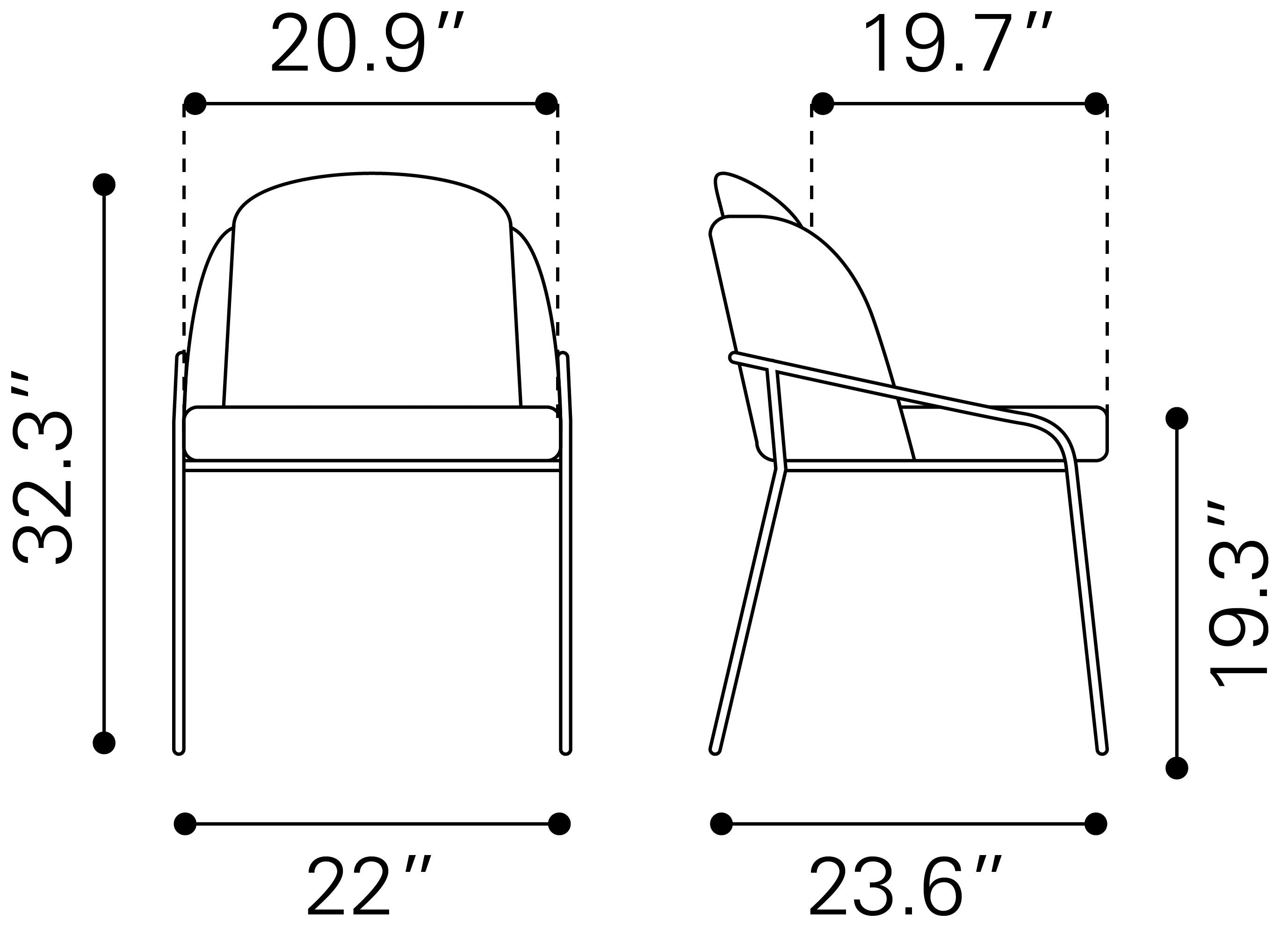 Jambi Dining Chair Black & White