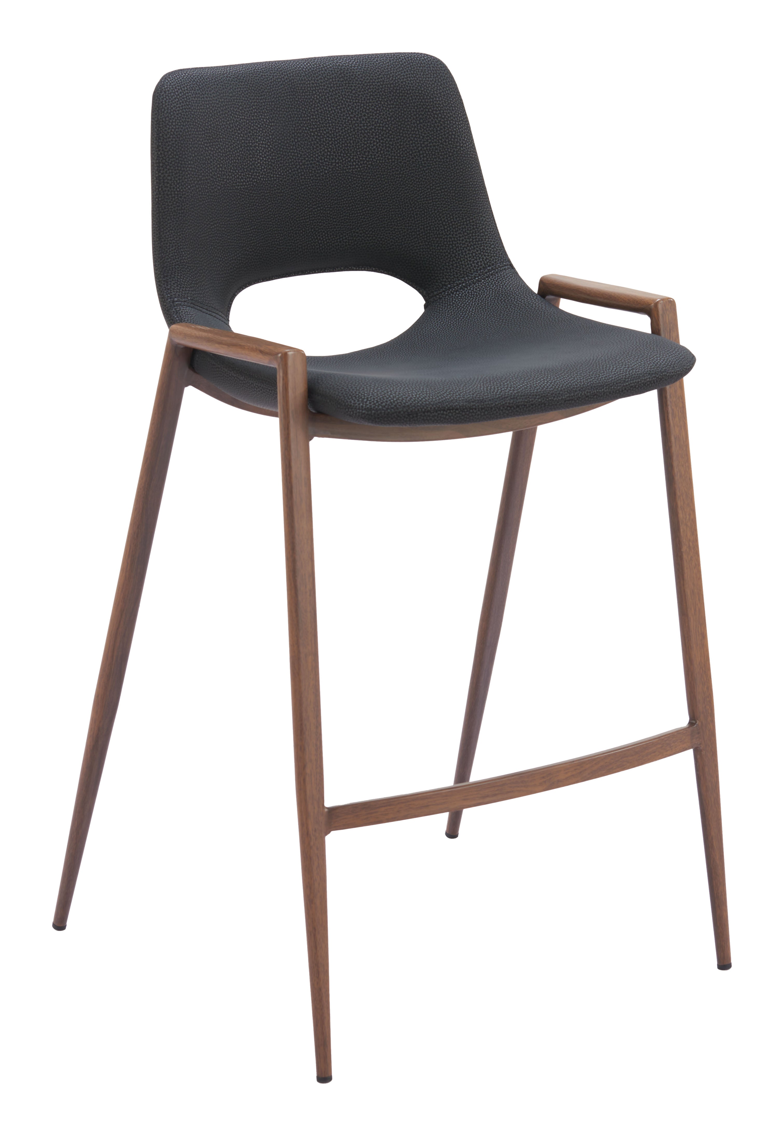 Desi Counter Stool Black & Walnut